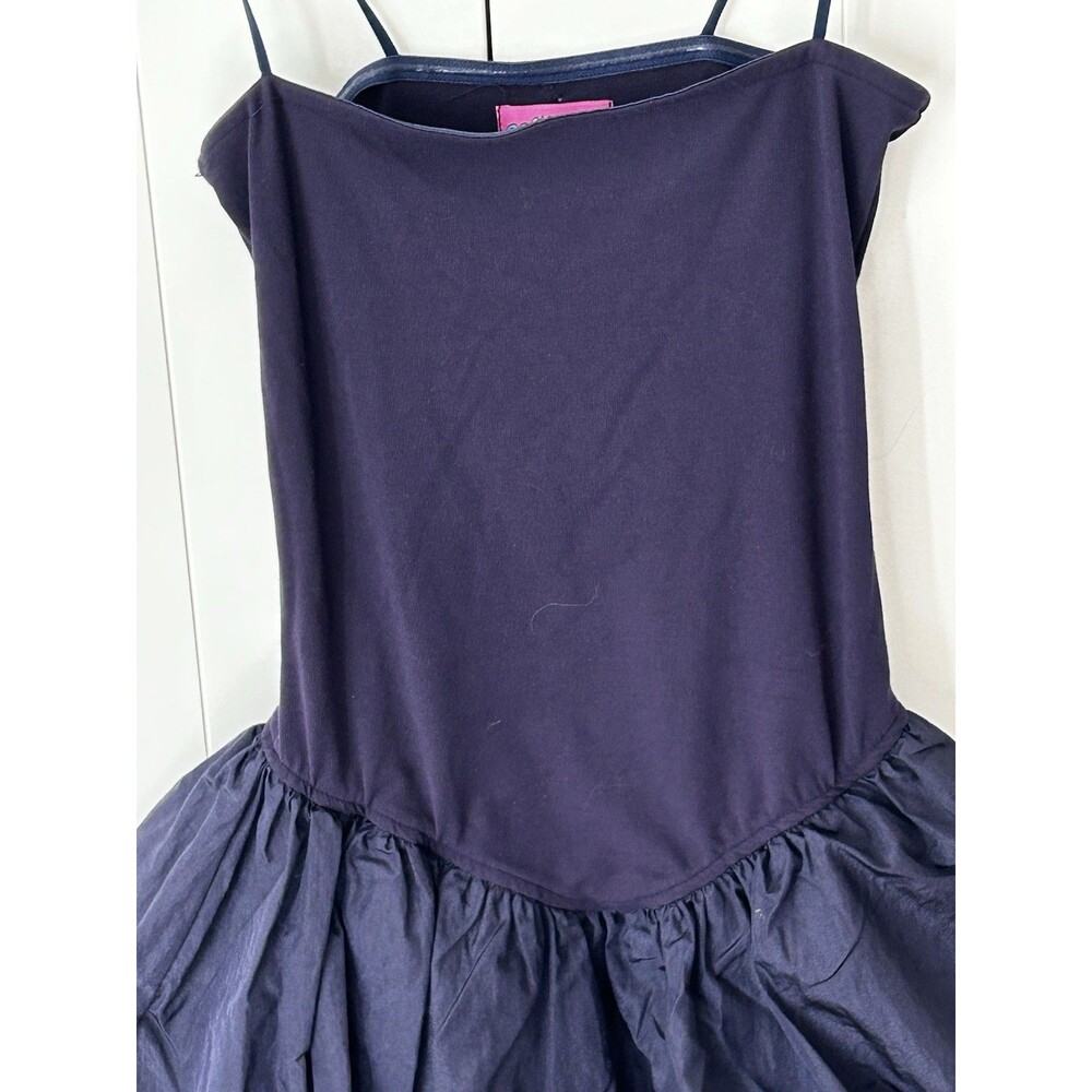 Edikted Bubble Hem Mini Dress Navy Blue Size XS Strappy Sleeveless HOCO Party - Picture 3 of 8